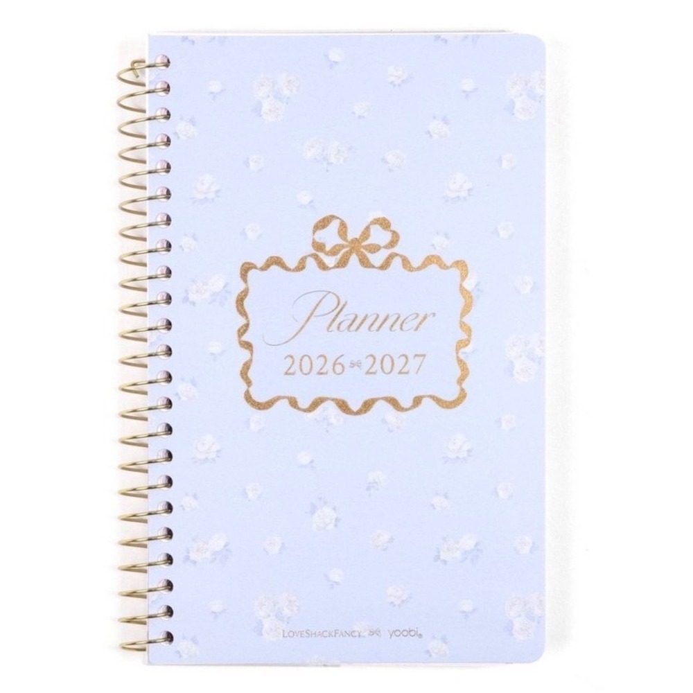 Love Shack Fancy Planner 2026 2027 Academic Student Blue Floral Rosettes New LSF